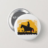 Badge Rond 5 Cm Sunset Cowboy (Devant & derrière)