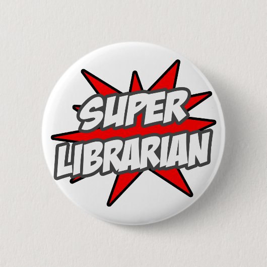 Badge Rond 5 Cm Super bibliothécaire (Devant)