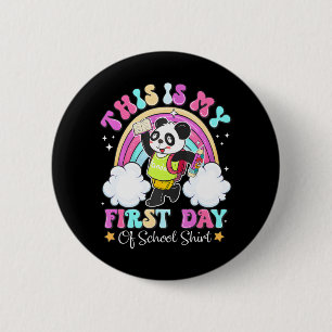 Badge Rond 5 Cm Super C'Est Mon Premier Jour D'École Drôle Panda