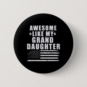 Badge Rond 5 Cm Super Comme Ma Petite-Fille 4 juillet Patrioti