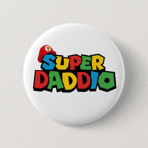 Badge Rond 5 Cm Super Daddio pour meilleur papa