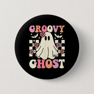 Badge Rond 5 Cm Super Ghost Halloween Ghost Costume Retro Super