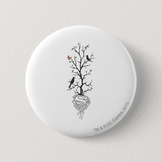 Badge Rond 5 Cm Super girl Birds in the Tree (Devant)