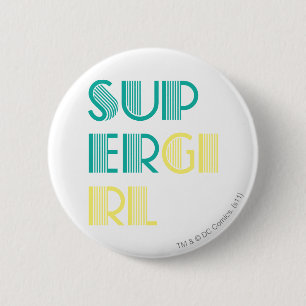 Badge Rond 5 Cm Super girl Green and Yellow