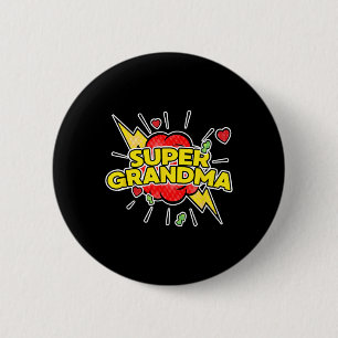 Badge Rond 5 Cm Super grand-mère Superhero - Fête des mères de gra