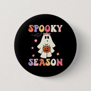 Badge Rond 5 Cm Super Halloween Ghost Holding Mer Éffrayante Citro
