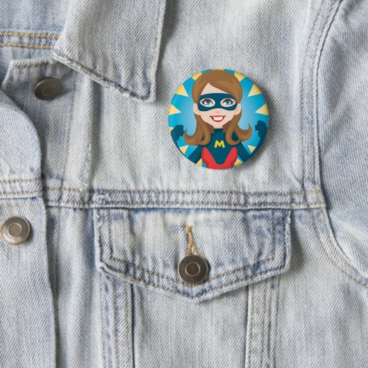 Badge Rond 5 Cm Super Hero Maman (En situation)