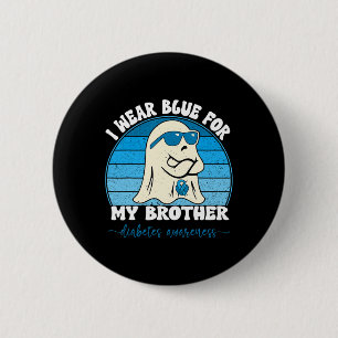 Badge Rond 5 Cm Super Je Porte Du Bleu Pour Mon Frère Diabète T1D