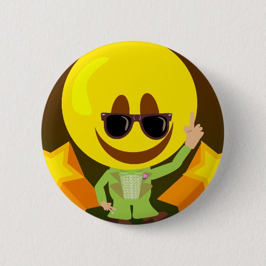 Badge Rond 5 Cm Super les années 70 Disco Dud Fun Guy (Devant)