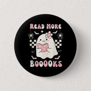 Badge Rond 5 Cm Super Lire Plus Livres Joli Ghost Boo Funny Hallow