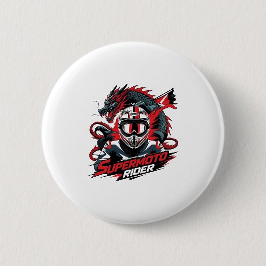Badge Rond 5 Cm Super Moto Rider � Motorcycle  (Devant)
