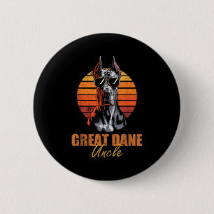 Badge Rond 5 Cm Super Oncle Grand Danois Rétro Drôle Amour de Chie