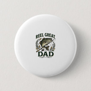 Badge Rond 5 Cm Super Papa Pêche Vintage Fête des Pères