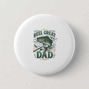 Badge Rond 5 Cm Super Papa Poisson Père Chemise Vintage Design