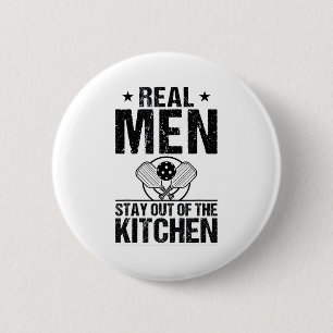 Badge Rond 5 Cm Super pickleball les vrais hommes restent hors de