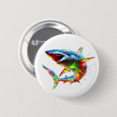 Badge Rond 5 Cm Super Requin (Devant & derrière)