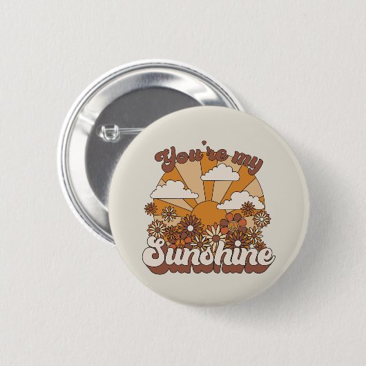 Badge Rond 5 Cm Super rétro | Vous êtes mon soleil (Devant & derrière)