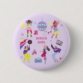 Badge Rond 5 Cm Super Roller Disco Lila Party Millennial Retro (Devant)