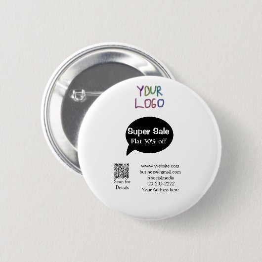Badge Rond 5 Cm super-vente escompte d'entreprise numérisation cod (Devant & derrière)