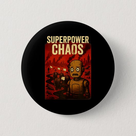 Badge Rond 5 Cm Super Wer Chaos Dystoan Satire War Consequences Gi (Devant)