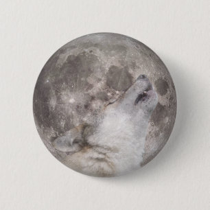 Badge Rond 5 Cm Super Wolf Moon