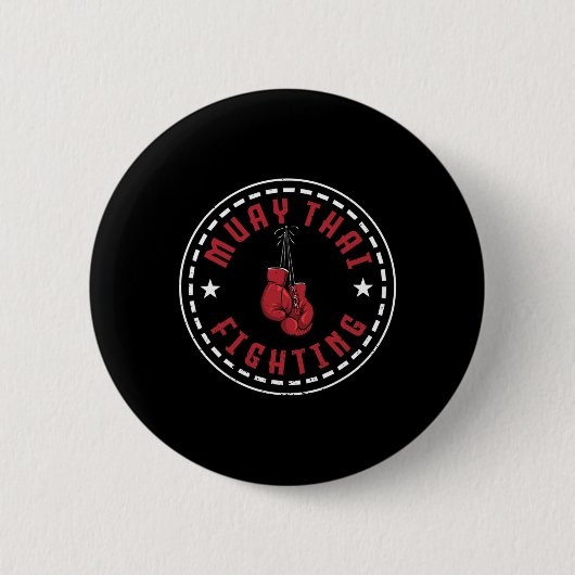 Badge Rond 5 Cm Superbe conception de combat de Muay Thai Kickboxe (Devant)