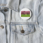 BADGE ROND 5 CM SUPERBE FLEUR DE CERISIER (En situation)