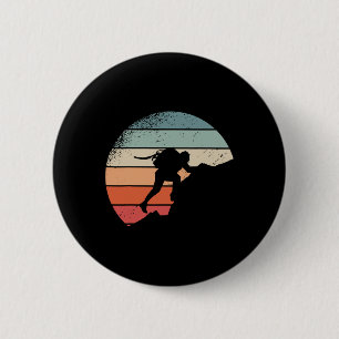Badge Rond 5 Cm Superbe grimpeur de rochers rétro montagnard rando