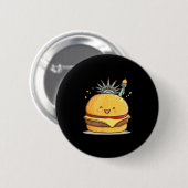 Badge Rond 5 Cm Superbe Statue Liberty Burger Costume Pour Garçons (Devant & derrière)