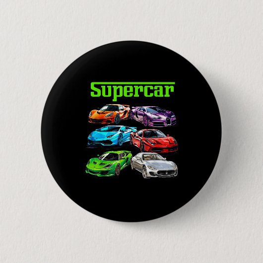 Badge Rond 5 Cm Supercar Cool Car Guy Srts Racing Fan Graphic Men  (Devant)