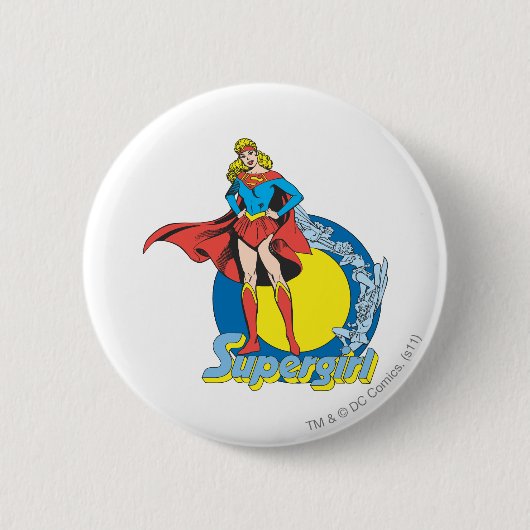 Badge Rond 5 Cm Supergirl avec logo (Devant)