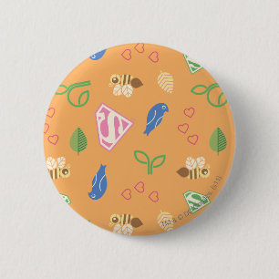 Badge Rond 5 Cm Supergirl Birds & the Bees Orange