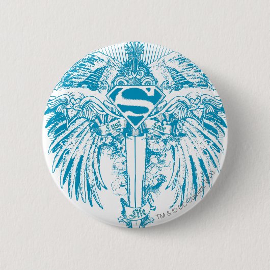 Badge Rond 5 Cm Supergirl Blue Wings (Devant)