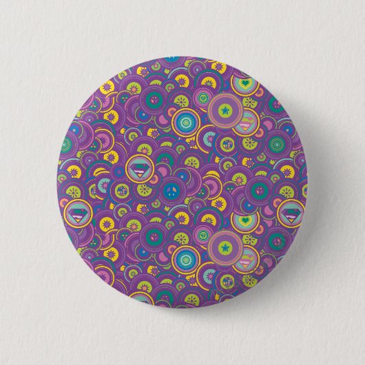 Badge Rond 5 Cm Supergirl Circle Purple Pattern (Devant)