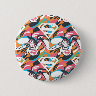 Badge Rond 5 Cm Supergirl Color Splash Swirls Pattern 4