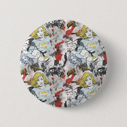 Badge Rond 5 Cm Supergirl Comic Capteurs Motif 9 (Devant)