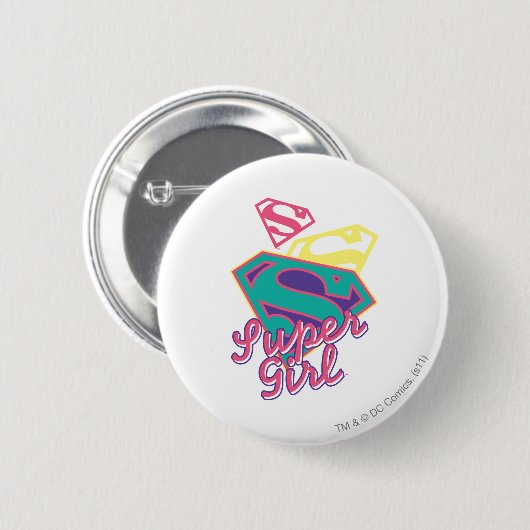Badge Rond 5 Cm Supergirl Cursive (Devant & derrière)