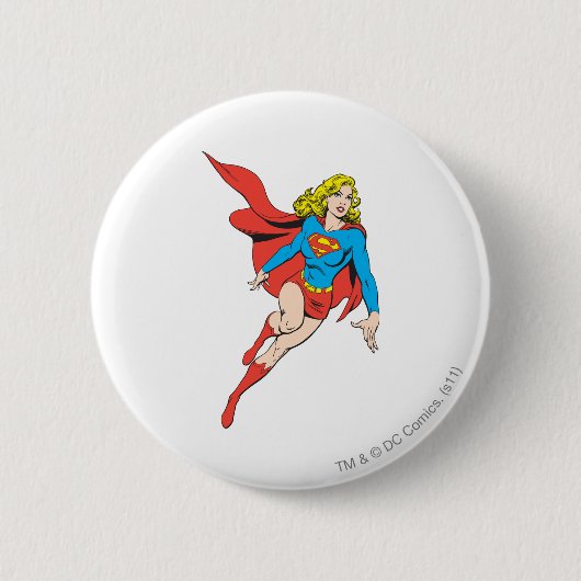 Badge Rond 5 Cm Supergirl en mouvement (Devant)