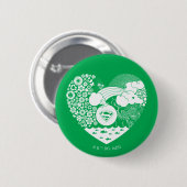 Badge Rond 5 Cm Supergirl Floral Peace Heart Graphisme (Devant & derrière)