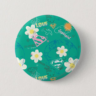 Badge Rond 5 Cm Supergirl for Peace Pattern