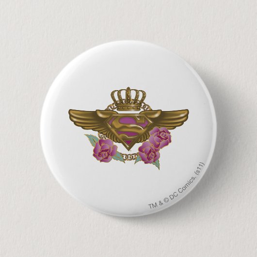 Badge Rond 5 Cm Supergirl Golden Wings (Devant)