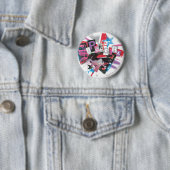 Badge Rond 5 Cm Supergirl Grunge Design (En situation)