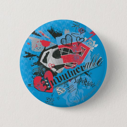 Badge Rond 5 Cm Supergirl invulnérable (Devant)
