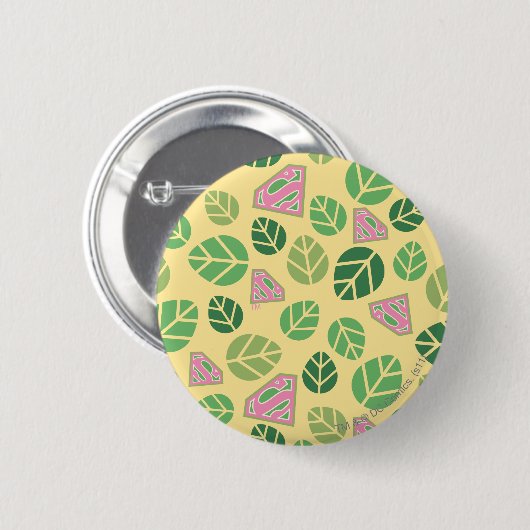 Badge Rond 5 Cm Supergirl Leaf Pattern (Devant & derrière)