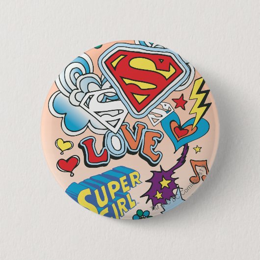 Badge Rond 5 Cm Supergirl Love (Devant)