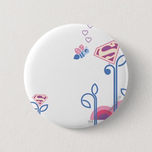 Badge Rond 5 Cm Supergirl love bee (Devant)