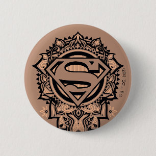 Badge Rond 5 Cm Supergirl Mandala Graphic