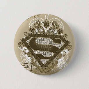 Badge Rond 5 Cm Supergirl Metropolis Ballet Brown
