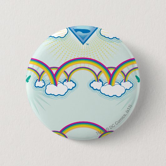 Badge Rond 5 Cm Supergirl Motif arc-en-ciel (Devant)