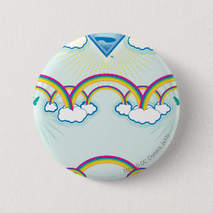 Badge Rond 5 Cm Supergirl Motif arc-en-ciel